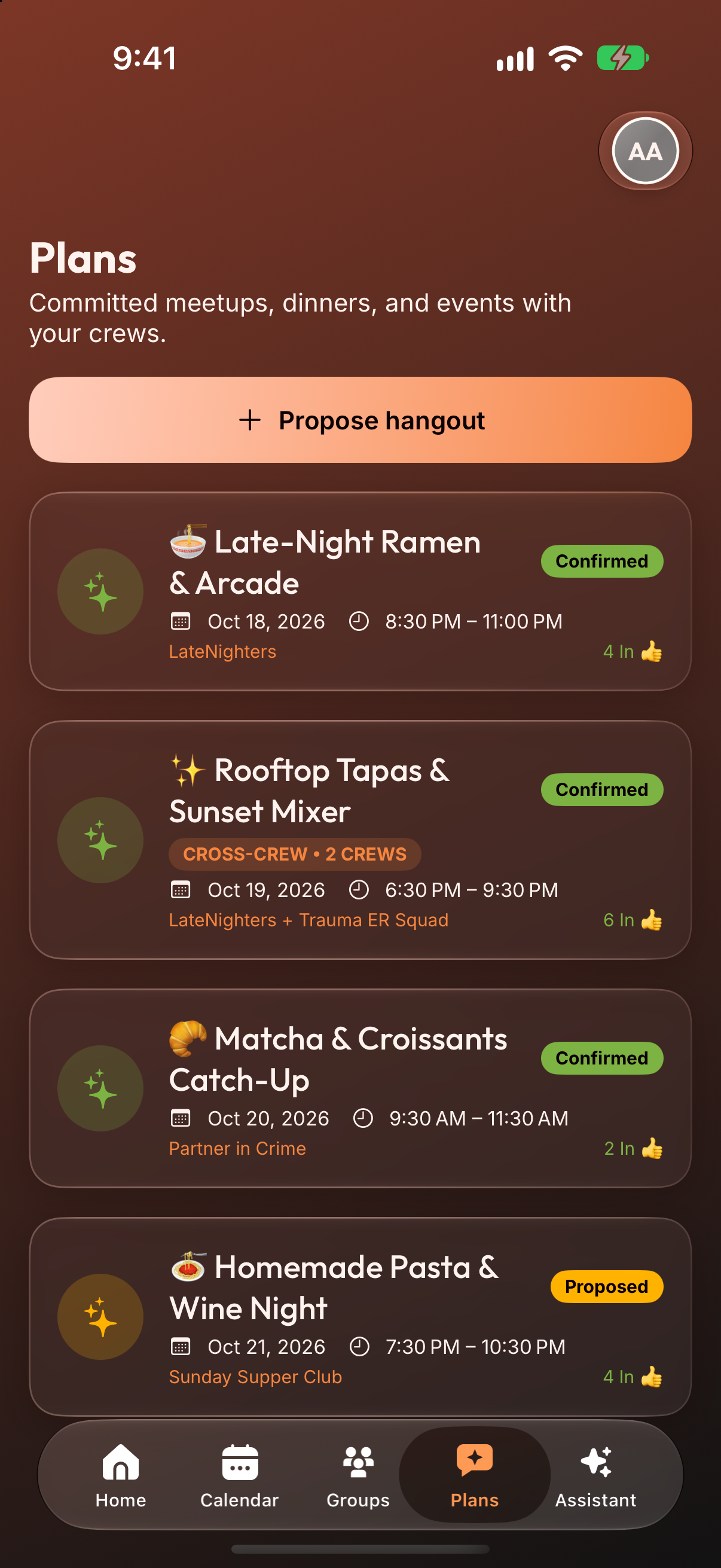 Hangout Plans